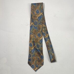Elegant Blue and Gold Men's Tie